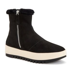 New! Aquatalia Alison Black Suede Ankle Boots